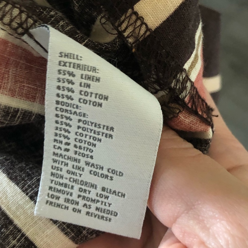 Cooperative|Urban Outfitters Boho Linen striped dress,open back, Lagenlook/Artsy - Picture 10 of 13